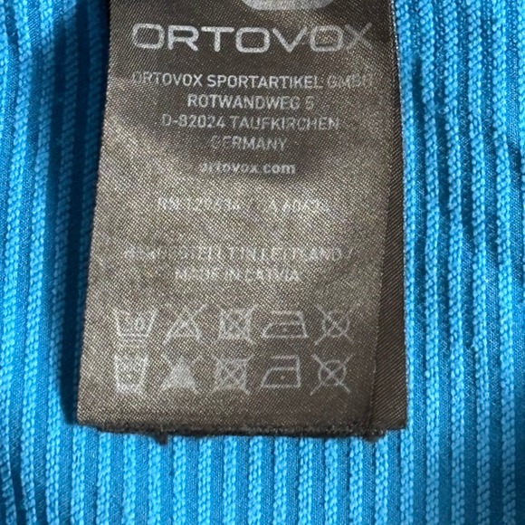 Ortovox Merino Inside Men Large Blue Hybrid Technical Full Zip Jacket Hoodless - Picture 6 of 8